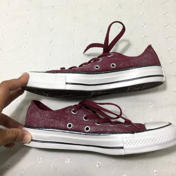 Converse All Star Chuck Taylor Ox Burgundy Washed Low Canvas Sneaker Women's 5 - Picture 7 of 10